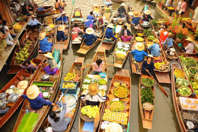 Chợ Damnoen Saduak - Ngôi chợ nổi nổi tiếng tại Thái