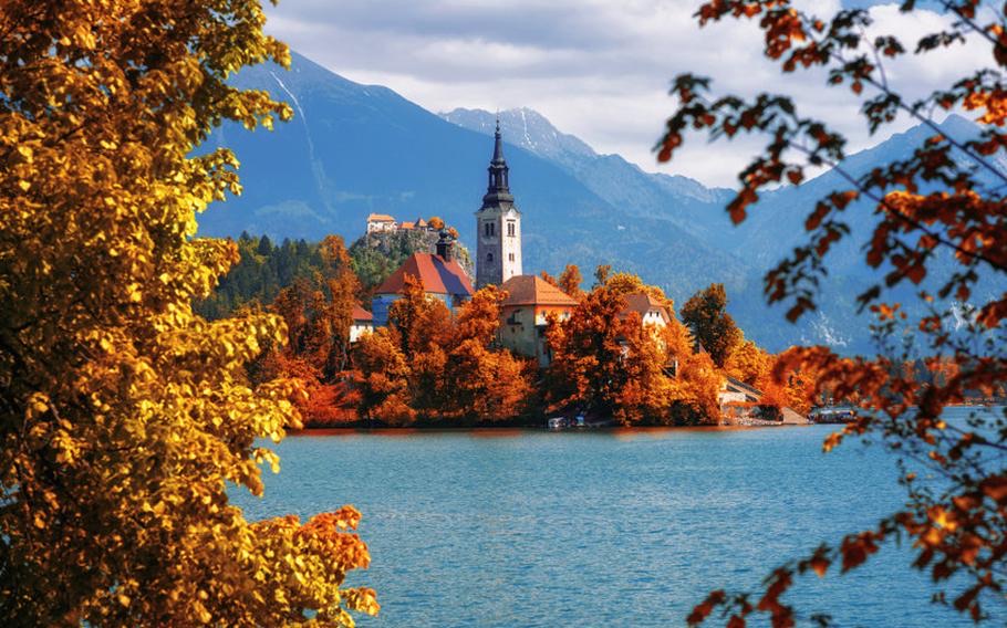 Cảnh đẹp châu âu mùa thu - hồ Bled, Slovenia