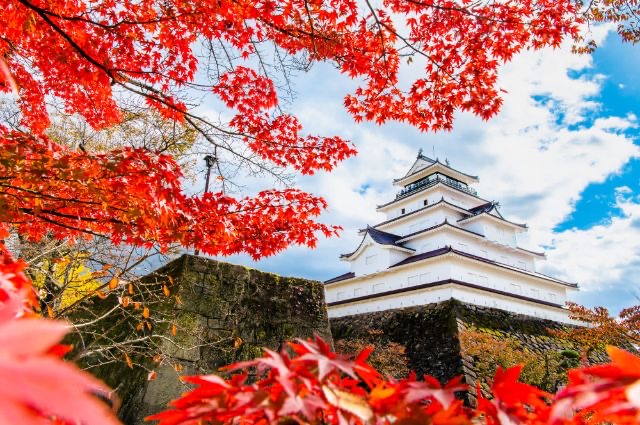 Mùa thu lãng mạn ở Lâu đài Fukushima