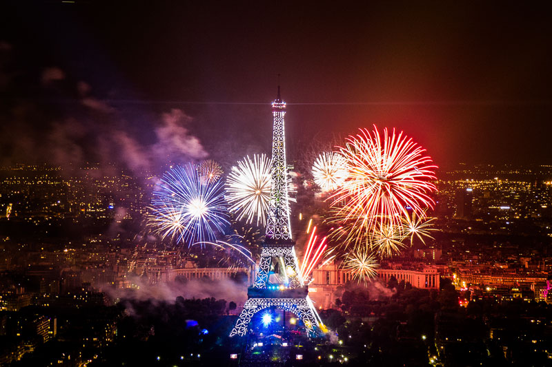 Ngắm pháo hoa rực rỡ bên tháp Eiffel