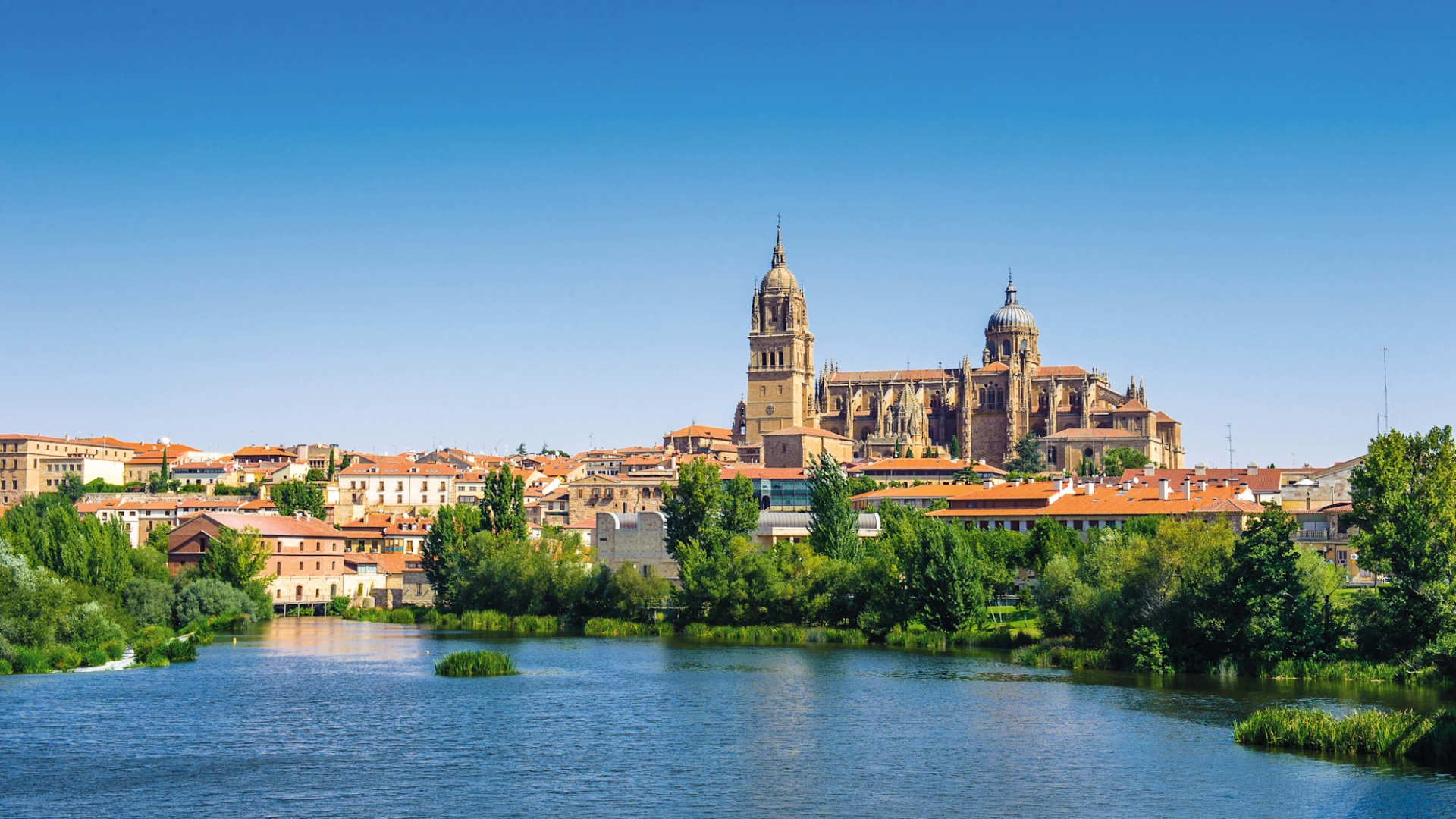 Toàn cảnh thành phố Salamanca bên bờ sông Tormes