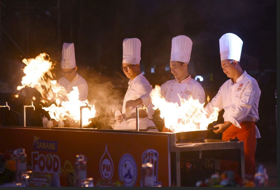 Gian hàng ẩm thực miền Trung tại không gian Gánh vị Đà Nẵng Food Tour 2026