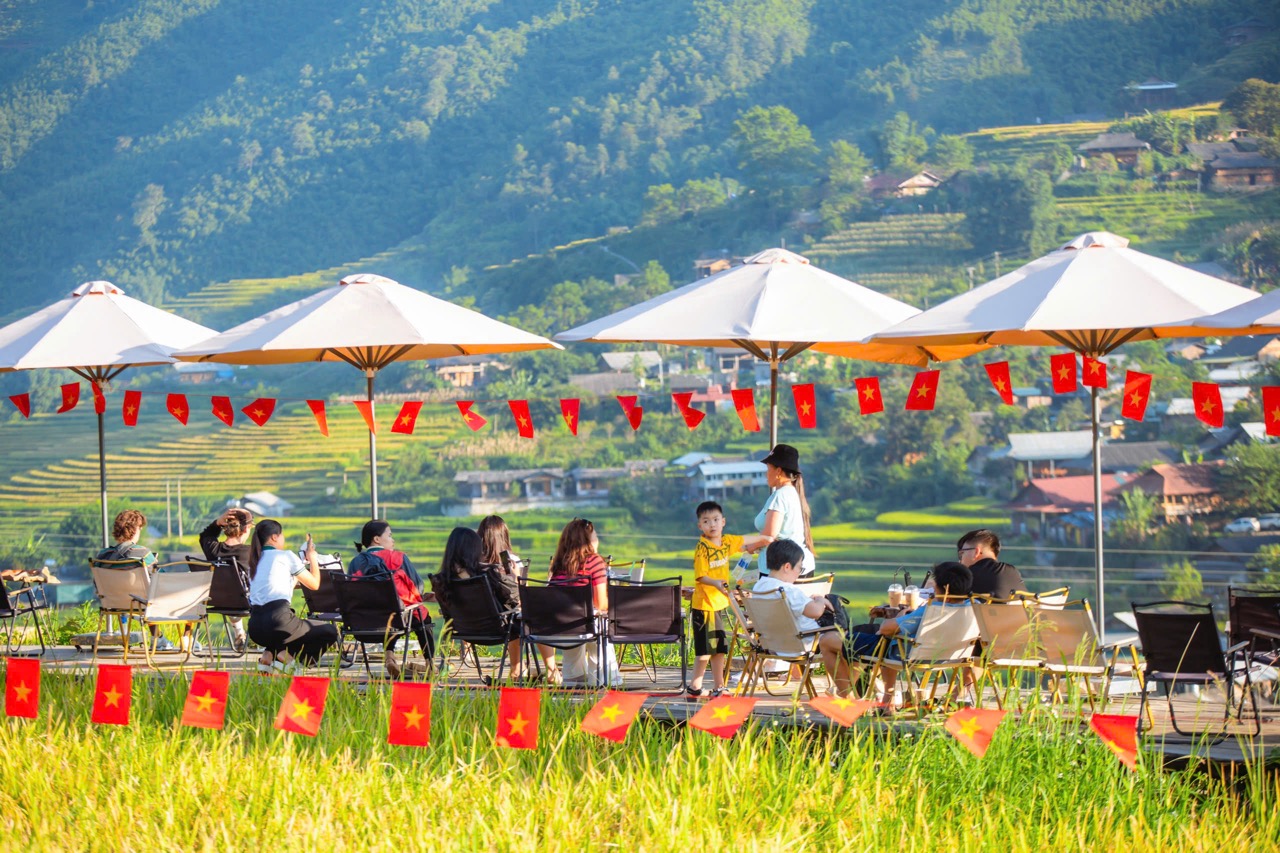 Cánh đồng lúa chín ở Sapa