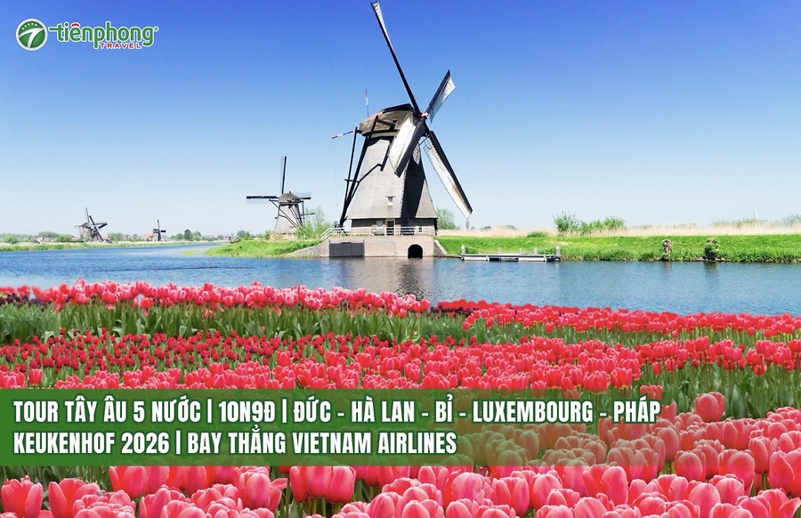 TOUR CHÂU ÂU 9 NGÀY 8 ĐÊM: ĐỨC – HÀ LAN – BỈ – LUXEMBOURG – PHÁP | KEUKENHOF 2026 | BAY THẲNG VIETNAM AIRLINES